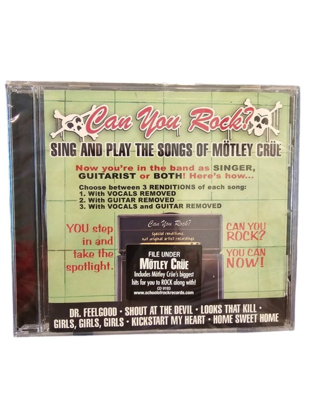 Can You Rock! Sing & Play The Songs Of Mötley Crüe Guitar Music CD  NEW 37744cd